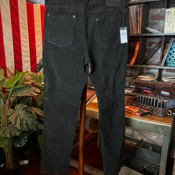 $2198 JOHN VARVATOS "Eton" Lamb Stretch Leather Pants (sz34) - Picture 11 of 14